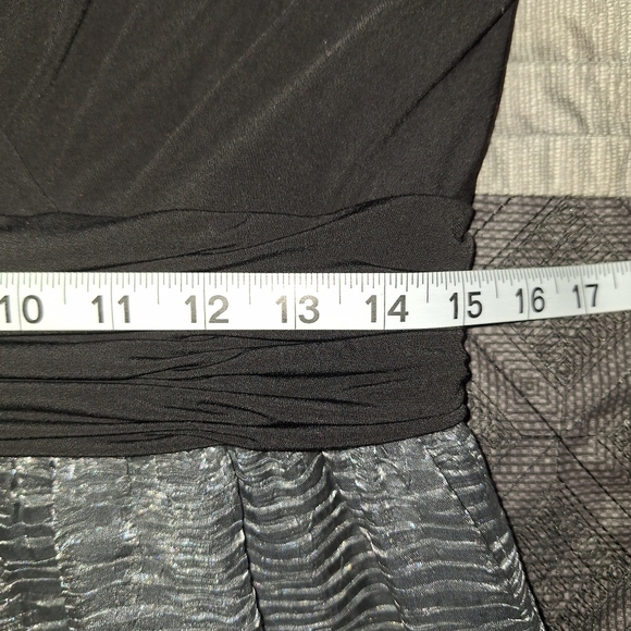 Max and Cleo Black Silver Fit Flare Cocktail Party Dress Size 12 - Picture 11 of 12